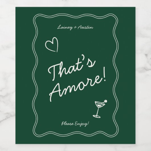 Retro groen handschrift dat is een nieuwe bruiloft wijn etiket (Enkel label)