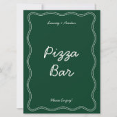 Retro Groen Handschrift Pizza Bar Tafelblad Teken Kaart (Voorkant)
