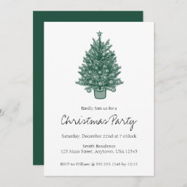 Retro  Groen Kerstfeest Kaart