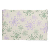 Retro  Groen Paarse Kleine Bloempatroon Kussensloop (Achterkant)