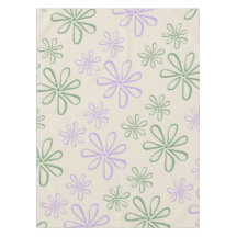 Retro  Groen Paarse Kleine Bloempatroon