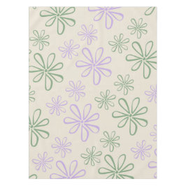 Retro  Groen Paarse Kleine Bloempatroon Tafelkleed