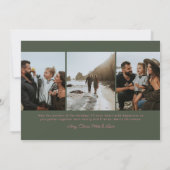 Retro  Groen & Roze Foto Kerst Feestdagenkaart (Achterkant)