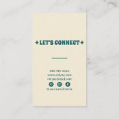 Retro Groen Roze Groovy Boho Chique Bloemen Uniek Visitekaartje (Achterkant)