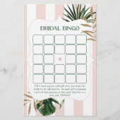 Retro groen roze palm vrijgezellenfeest bingogame (Voorkant)