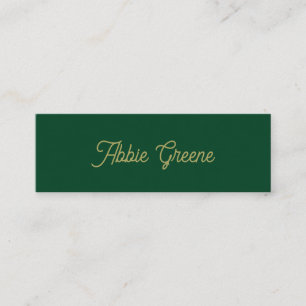 Retro Groen Script Modern Mini Visitekaartje