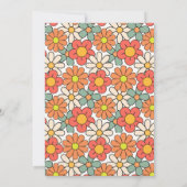 Retro Groen Sinaasappel Bloemen Groovy 30e Verjaar Kaart (Achterkant)