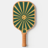 Retro Groen Sinaasappel Sunburst 2 Zijverschillend Pickleball Paddle (Voorkant)