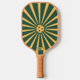 Retro Groen Sinaasappel Sunburst 2 Zijverschillend Pickleball Paddle