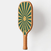 Retro Groen Sinaasappel Sunburst 2 Zijverschillend Pickleball Paddle (Links)