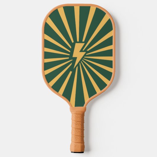 Retro Groen Sinaasappel Sunburst 2 Zijverschillend Pickleball Paddle (Achterkant)