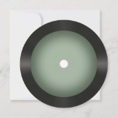 Retro  Groen Vignet Vinyl Record Bruiloft Kaart (Achterkant)