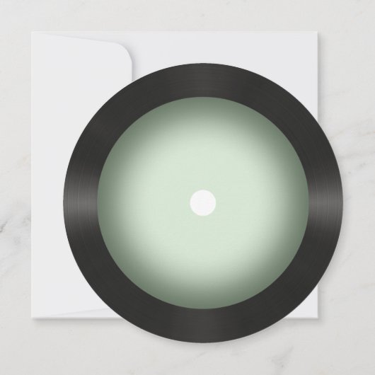 Retro  Groen Vignet Vinyl Record Bruiloft Save The Date (Achterkant)