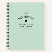 Retro Groen Vrijgezellenfeest Cadeaurecept Notitieboek (Voorkant)