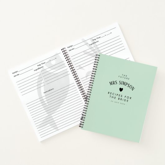 Retro Groen Vrijgezellenfeest Cadeaurecept Notitieboek (Binnen)