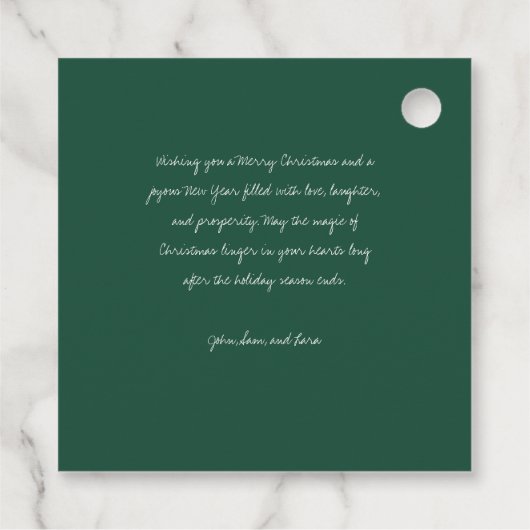  retro groen vrolijk kerstfeest bedankjes labels (Achterkant)