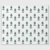  retro groen vrolijk kerstfeest cadeaupapier (Vlak)