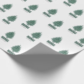  retro groen vrolijk kerstfeest cadeaupapier (Hoek)