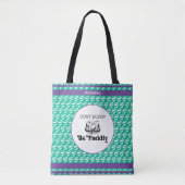 Retro Groen Water Patroon Kano Otter Aangepaste Na Tote Bag (Voorkant)