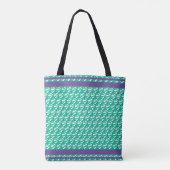 Retro Groen Water Patroon Kano Otter Aangepaste Na Tote Bag (Achterkant)