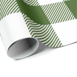 Retro groen wit kerst nieuwjaar tartan geruit cadeaupapier