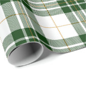 Retro Groen Wit Kerstmis Nieuwjaar Tartan Plaid Cadeaupapier (Rol Hoek)