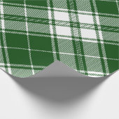 Retro Groen Wit Kerstmis Nieuwjaar Tartan Plaid Cadeaupapier (Hoek)