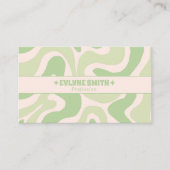 Retro groene 70s boho groovy trendy abstract visitekaartje (Voorkant)