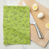 Retro  groene appels fruitboomgaard theedoek (Quarter Fold)