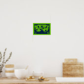 Retro groene & blauwe cassettebandje poster (Keuken)