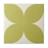 Retro Groene Bloemblaadje Mid Century Moderne Stij Tegeltje (Voorkant)