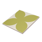 Retro Groene Bloemblaadje Mid Century Moderne Stij Tegeltje (Zijkant)