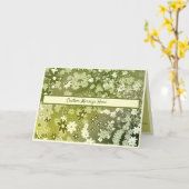 Retro groene bloemen blad kaart (Gele Bloem)