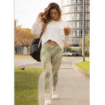 Retro Groene Bloemen Swirl Leggings<br><div class="desc">This design was copied from the end paper in an antique book. It sounds so boring but take at the floral swirls and look at the intricate waves and lines of light green forming beautiful flowing flowers and leaves. I love the old Victorian art work knowing that it was designed...</div>