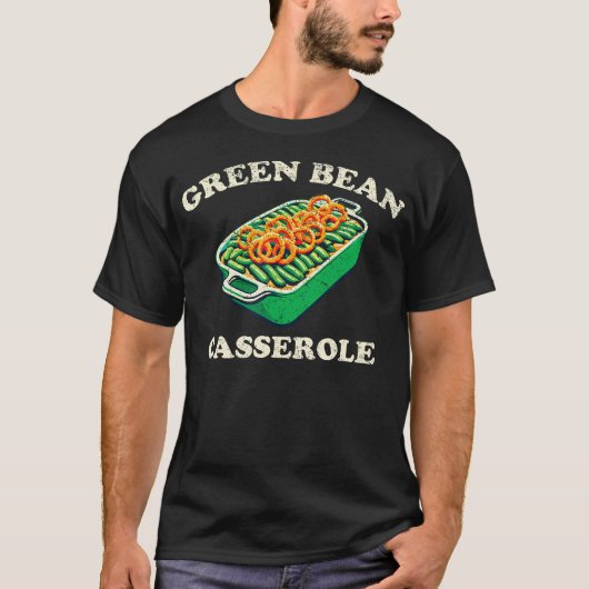 Retro groene bonencasserole bord Grappig T-shirt (Voorkant)