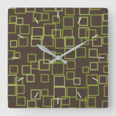 Retro Groene Bruine Muur Klok (Voorkant)