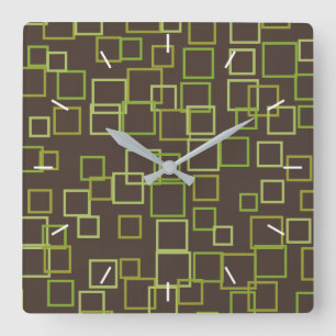 Retro Groene Bruine Muur Klok
