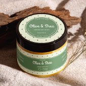 Retro Groene Cirkel Cosmetica Jar Deksel Label