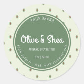 Retro Groene Cirkel Cosmetica Jar Deksel Label (Voorkant)