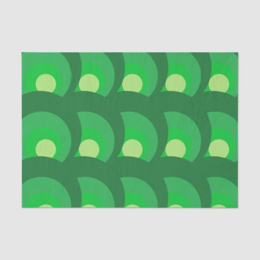 Retro groene cirkelpatroon tissuepapier (Voorkant)
