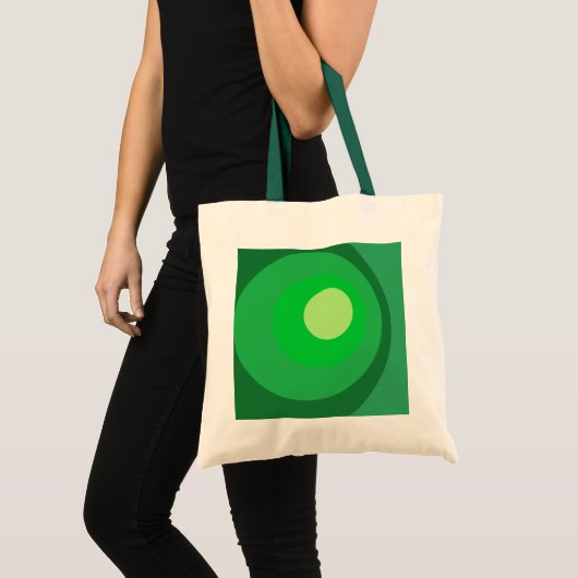 Retro groene cirkels tote bag (Voorkant (product))
