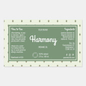 Retro Groene Elegante Cosmetica Flessenetiket Rechthoekige Sticker (Voorkant)
