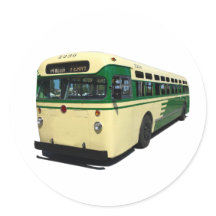Retro groene en crèmekleurige San Francisco Muni-b