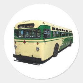 Retro groene en crèmekleurige San Francisco Muni-b Ronde Sticker