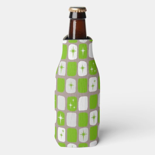 Retro Groene en Witte Koeler van de Fles (Fles Voorkant)