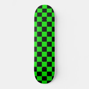 Retro groene en zwarte geruite skateboard