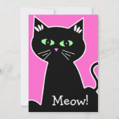Retro Groene Eyed Zwart Kat Bachelorette Party Kaart (Voorkant)