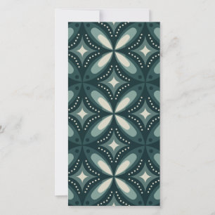 Retro groene geometrische patroon bedankkaart