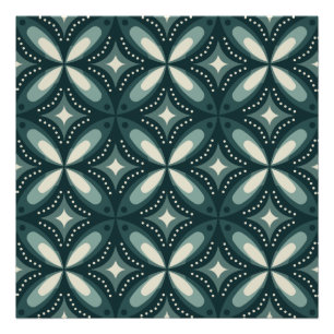 Retro groene geometrische patroon foto afdruk