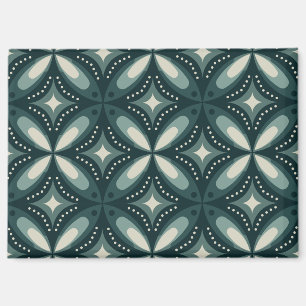 Retro groene geometrische patroon magneet